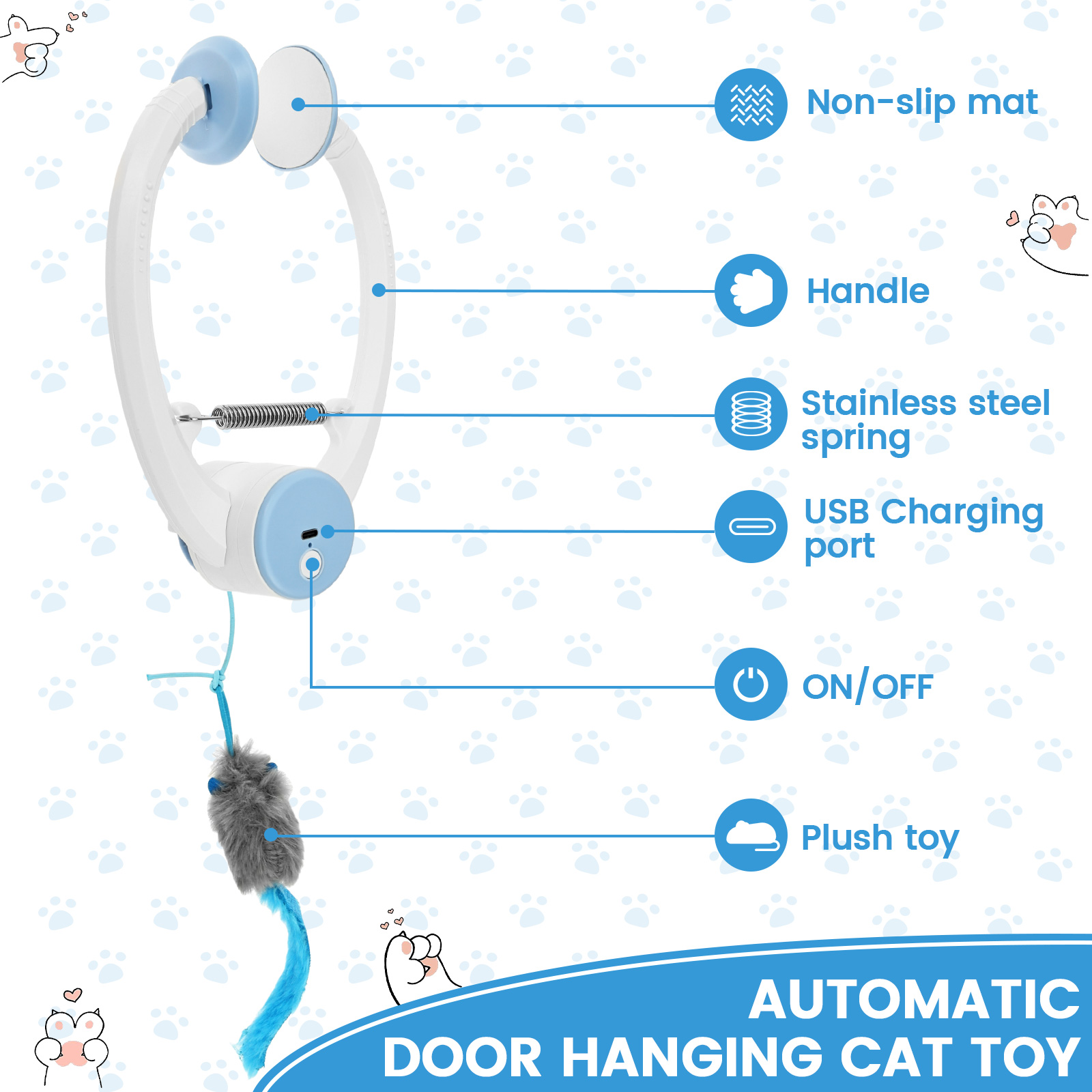 Door Hanging Auto-Rebound Cat  - Catnip Toys 评论和价格