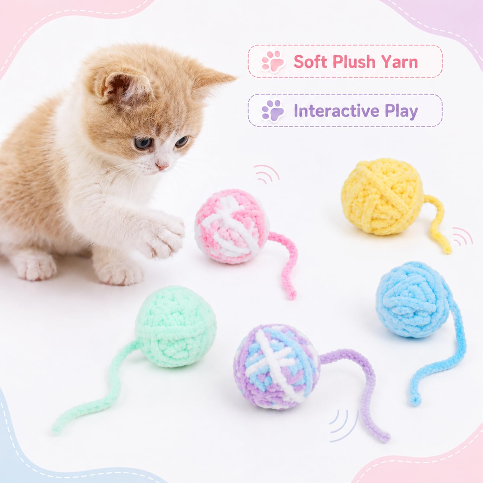 Cat Toys Balls Woolen Yarn Cat - Catnip Toys 评论和价格
